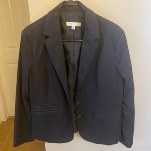 Size 18 tall, Navy pinstripe suit